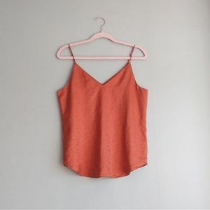 NWT Express Orange Jaqured Leapord Silk Cami